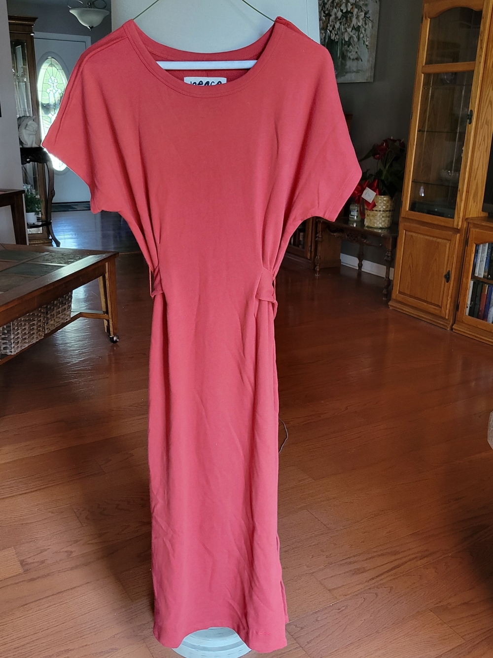Peace Love World Fall Dress XS Rust/Brick Red In Color